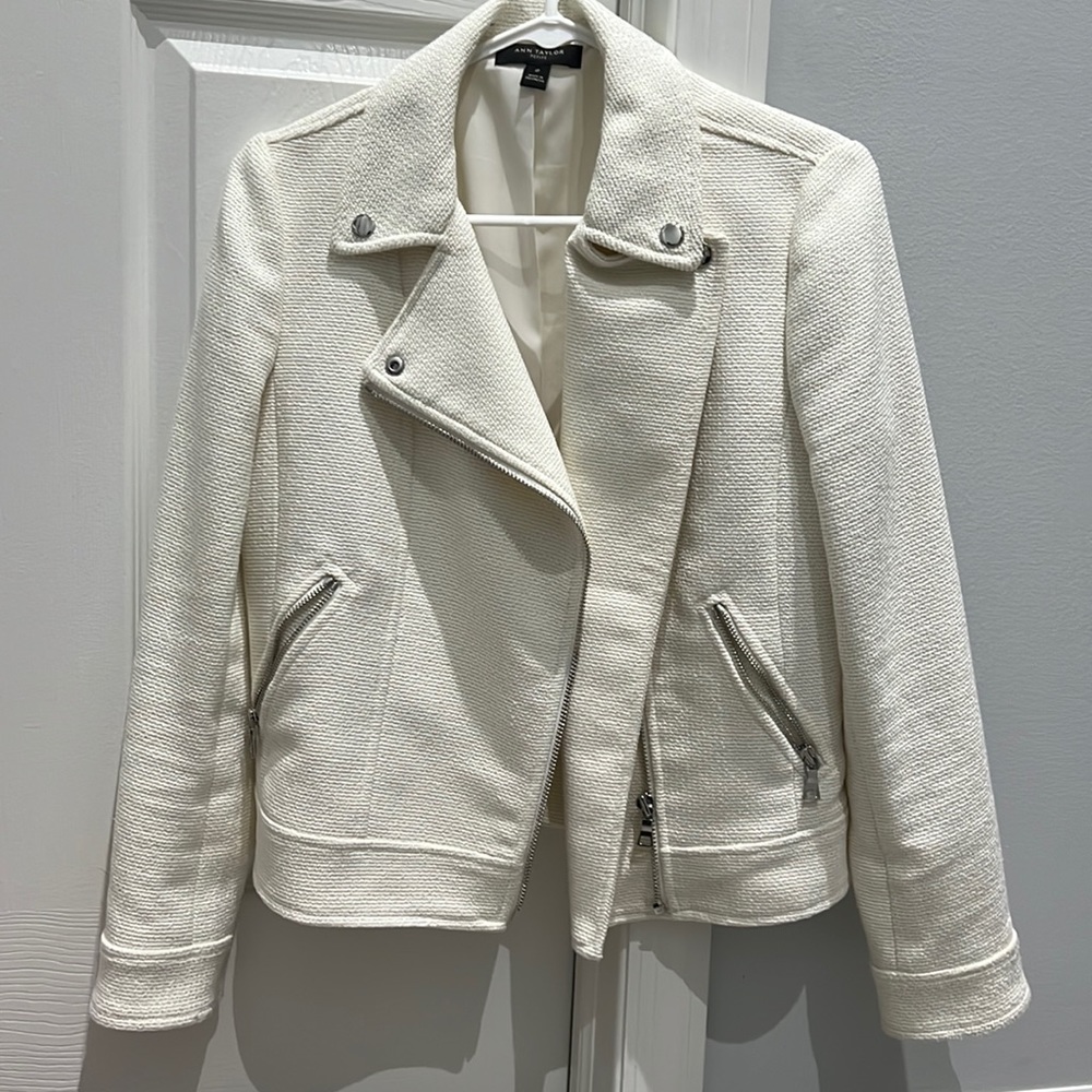 Ann Taylor White Blazer/Jacket